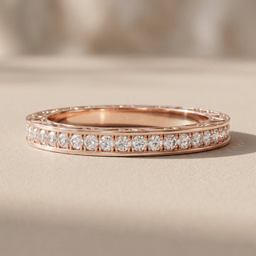 Round Moissanite Eternity Band Ring – Engraved by Zius Jewels