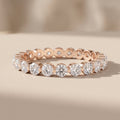 Rose Gold Round Moissanite Eternity Band Ring