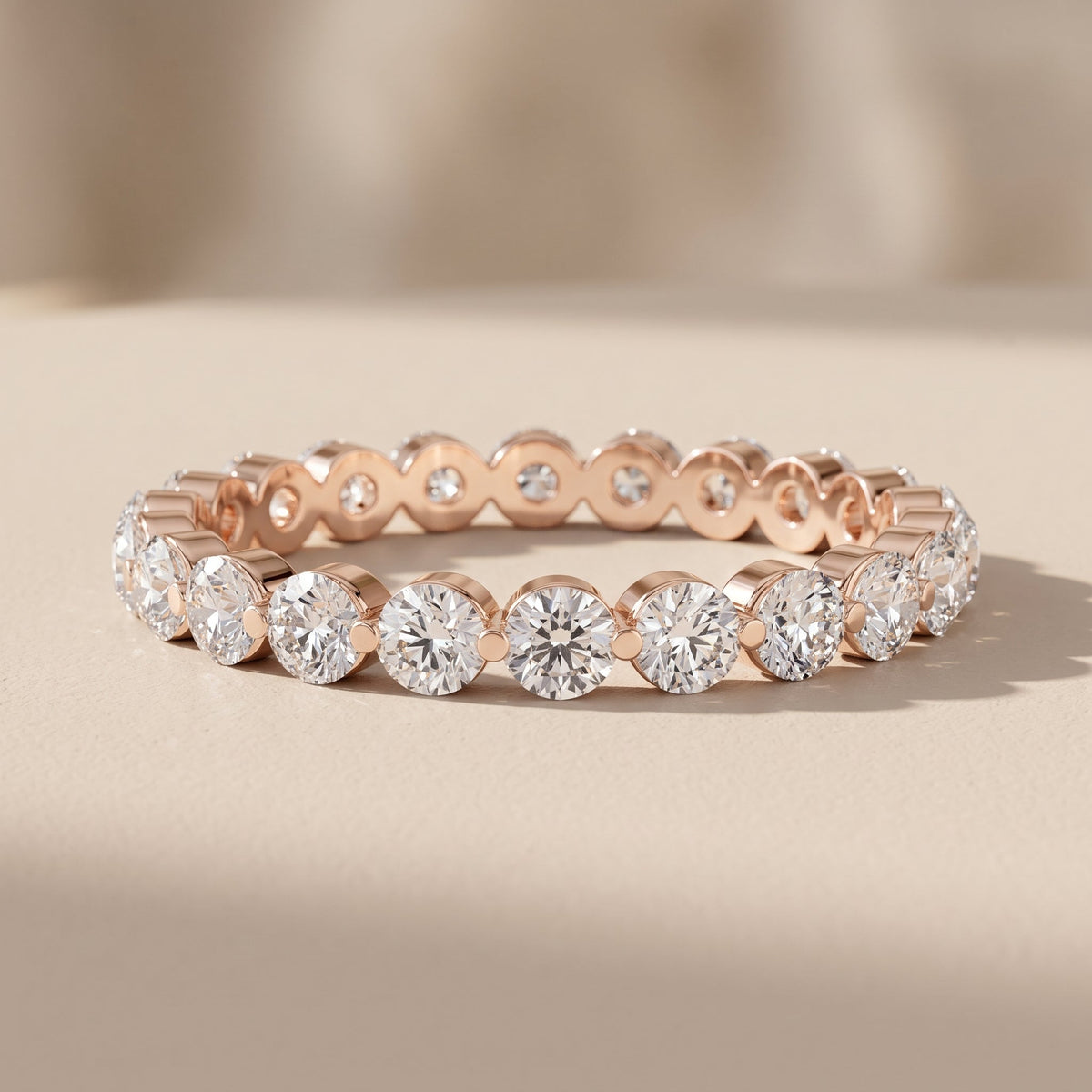 Round Moissanite Eternity Band Ring – Bezel by Zius Jewels