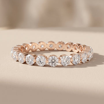 Round Moissanite Eternity Band Ring – Bezel by Zius Jewels