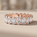 Rose Gold Oval Moissanite Eternity Band Ring