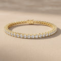 Yellow Gold Round Moissanite Tennis Bracelet