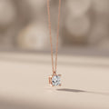 Rose Gold Princess Cut Moissanite Pendant Necklace