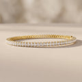 Yellow Gold Oval Cut Moissanite Tennis Bracelet