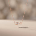Rose Gold Round Moissanite LOVE Pendant Necklace