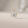 Yellow Gold Round Moissanite Solitaire Pendant Necklace