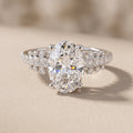 White Gold Oval Cut Moissanite Engagement Ring