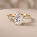 Pear And Round Cut Brilliant Moissanite VVS1 Eternity Engagement Ring