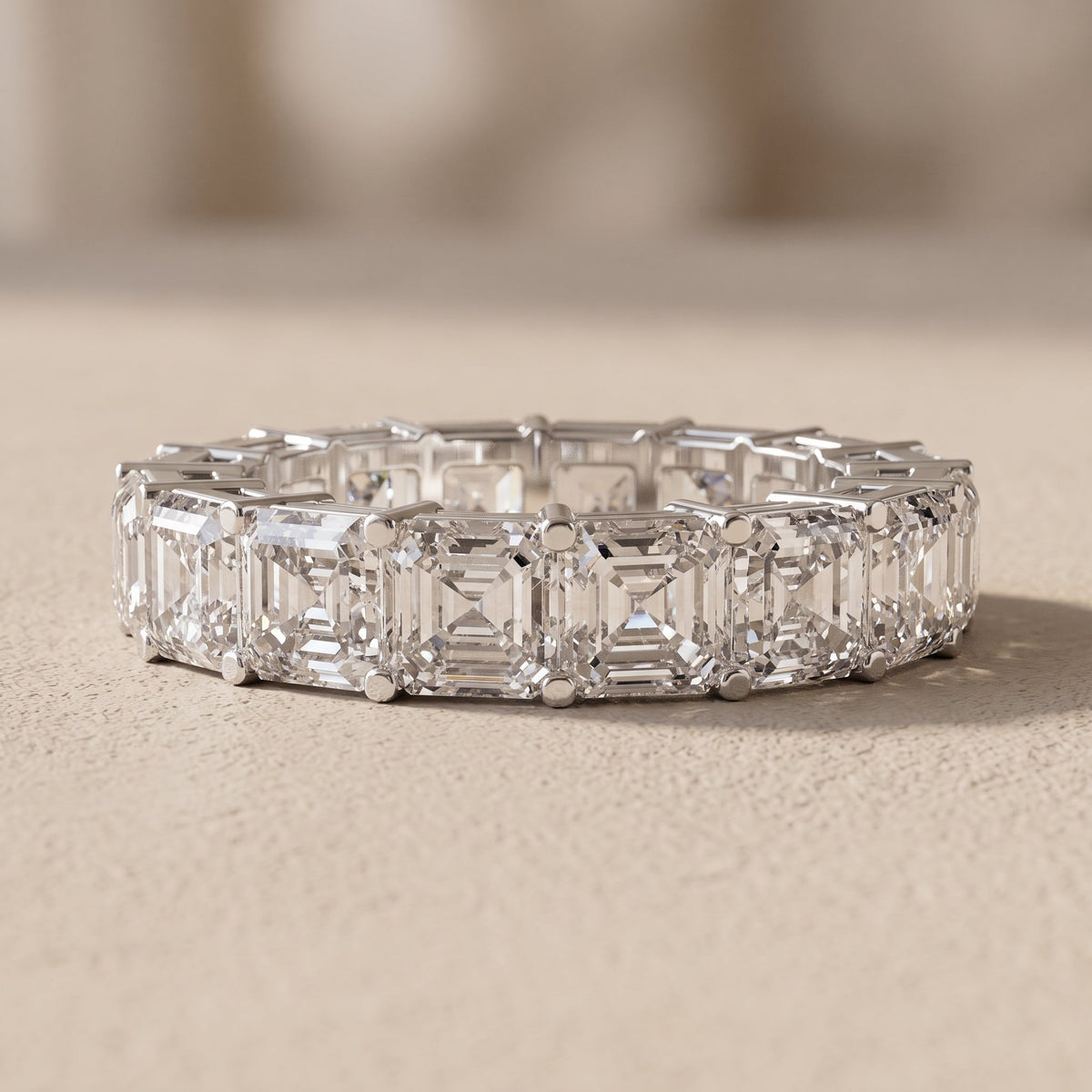 Asscher Cut Moissanite Eternity Band Ring by Zius Jewels