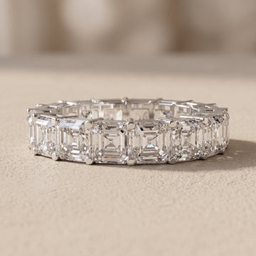 Asscher Cut Moissanite Eternity Band Ring by Zius Jewels
