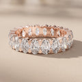 Rose Gold Oval Moissanite Eternity Band Ring