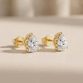 Yellow Pear Cut Moissanite Stud Earrings
