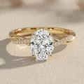 Yellow Gold Oval Cut Moissanite Twisted Engagement Ring