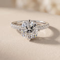 White Metal Cushion Cut Moissanite Engagement Ring