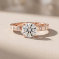 Rose Gold Round Moissanite Solitaire Engagement Ring