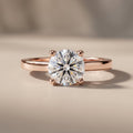Rose Gold Round Moissanite Solitaire Engagement Ring