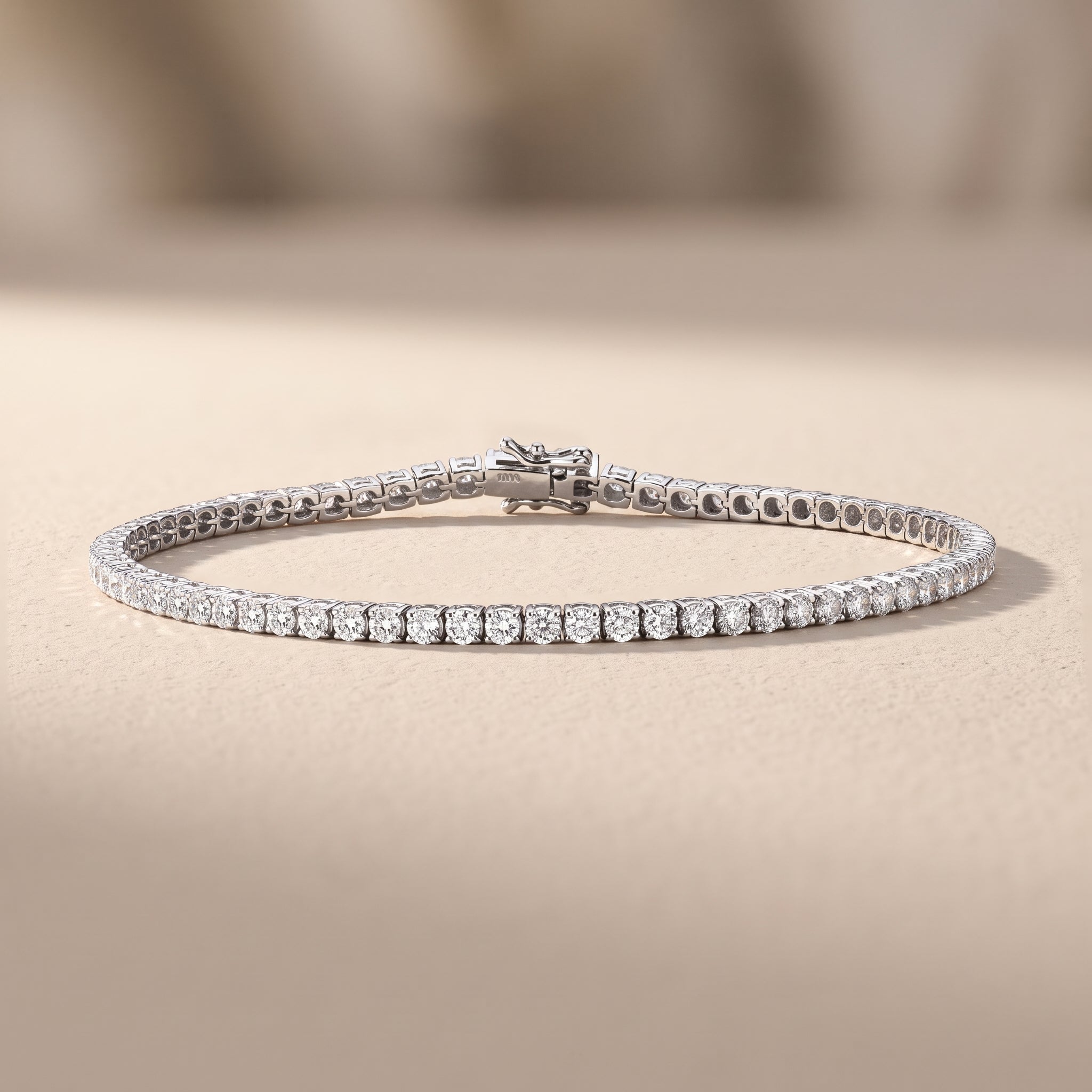White Gold Round Moissanite Tennis Bracelet