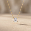 Yellow Gold Princess Cut Moissanite Pendant Necklace