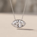 White Gold Marquise Cut Moissanite Pendant Necklace