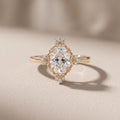 Yellow Gold Oval Cut Moissanite Engagement Ring