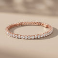 Rose Gold Round Moissanite Tennis Bracelet