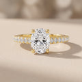 Yellow Gold Oval Moissanite Engagement Ring