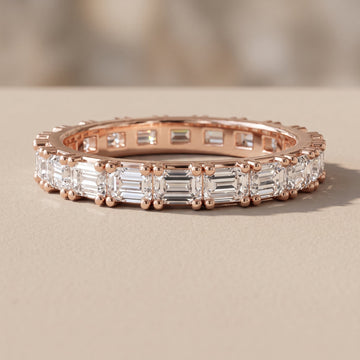 Emerald Cut Moissanite Eternity Band Ring by Zius Jewels