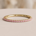 Yellow Gold Round Moissanite Eternity Band Ring