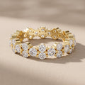Yellow Gold Round Moissanite Eternity Band Ring
