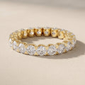 Yellow Gold Round Moissanite Eternity Band Ring