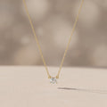 Yellow Gold Emerald Cut Moissanite Pendant Necklace
