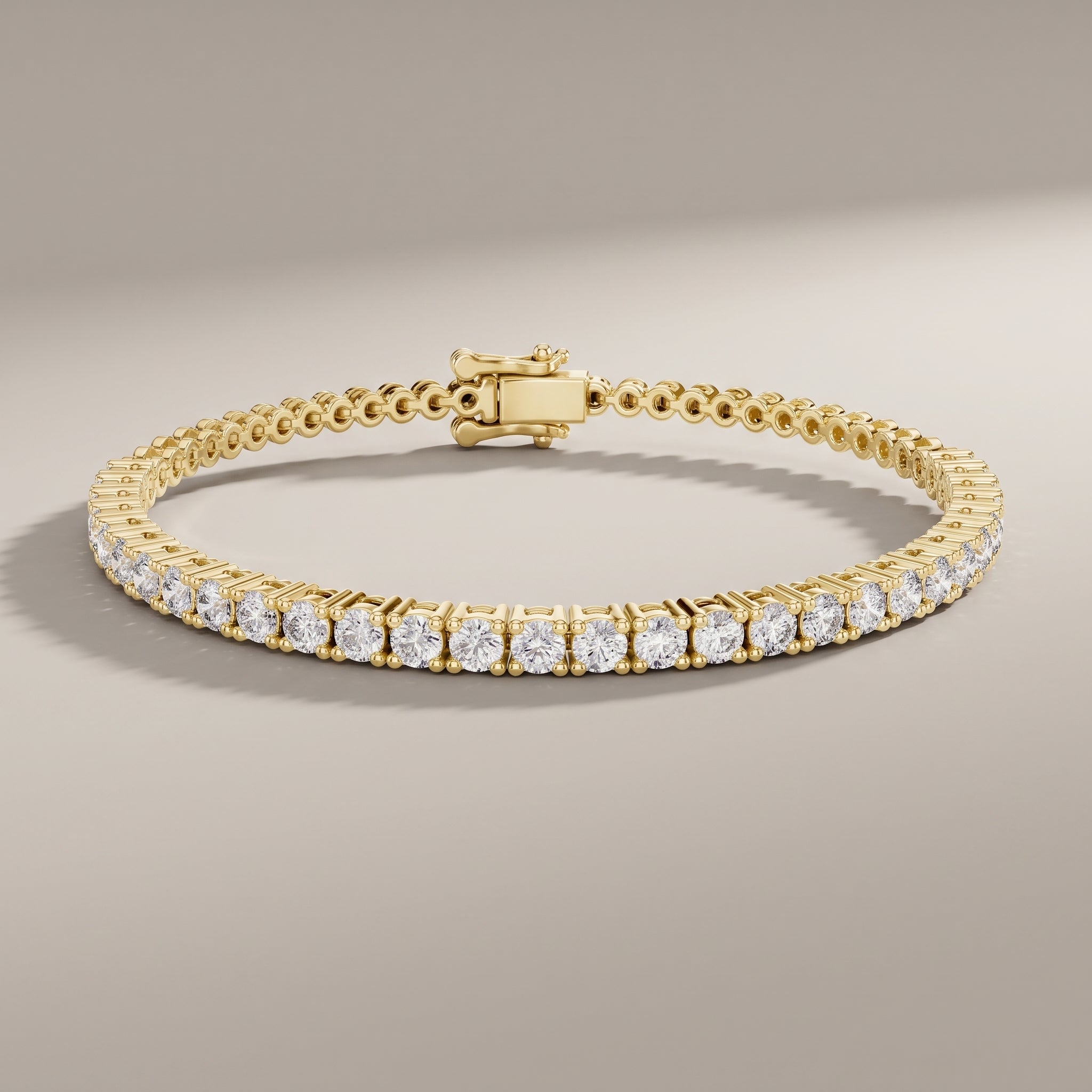 Yellow Gold Round Moissanite Half Tennis Bracelet