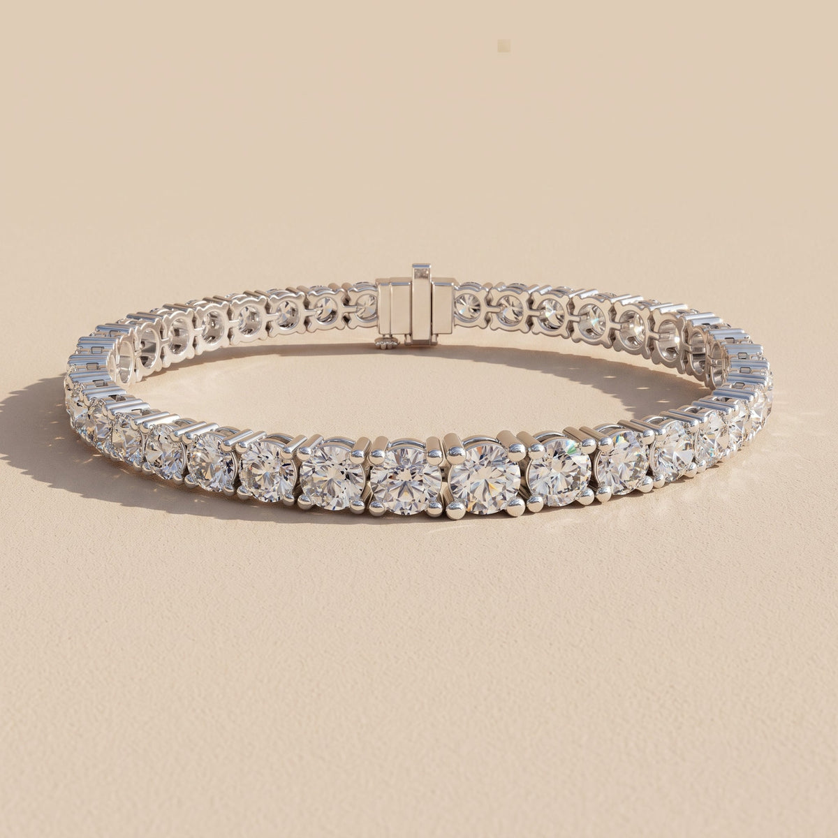 White Round Cut Moissanite Tennis Bracelet