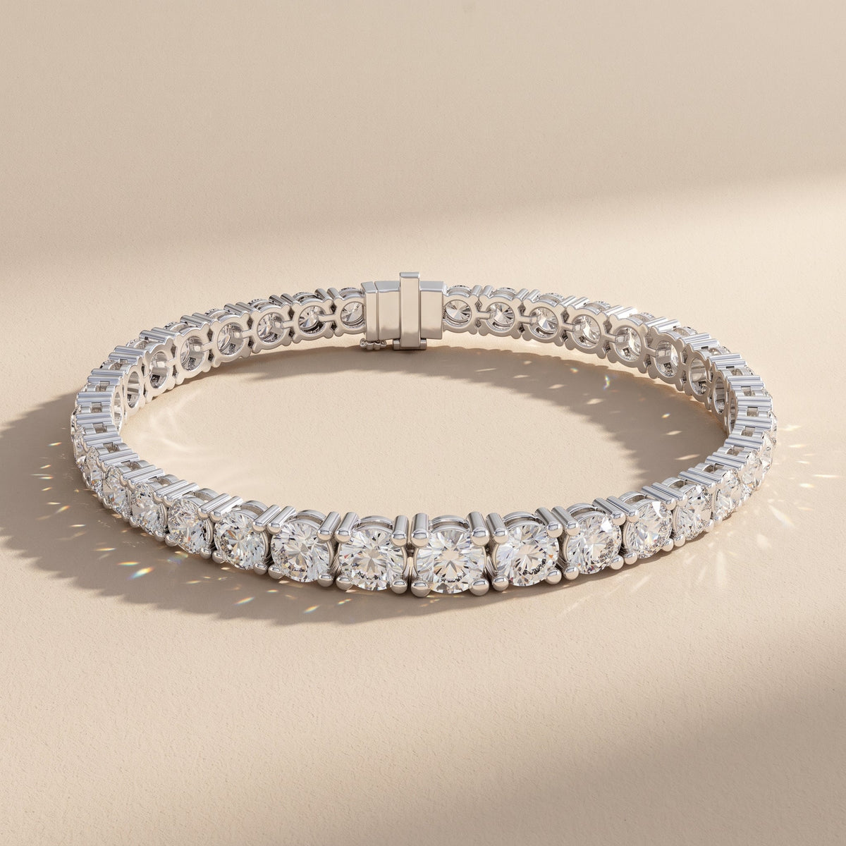White Gold Round Moissanite Tennis Bracelet