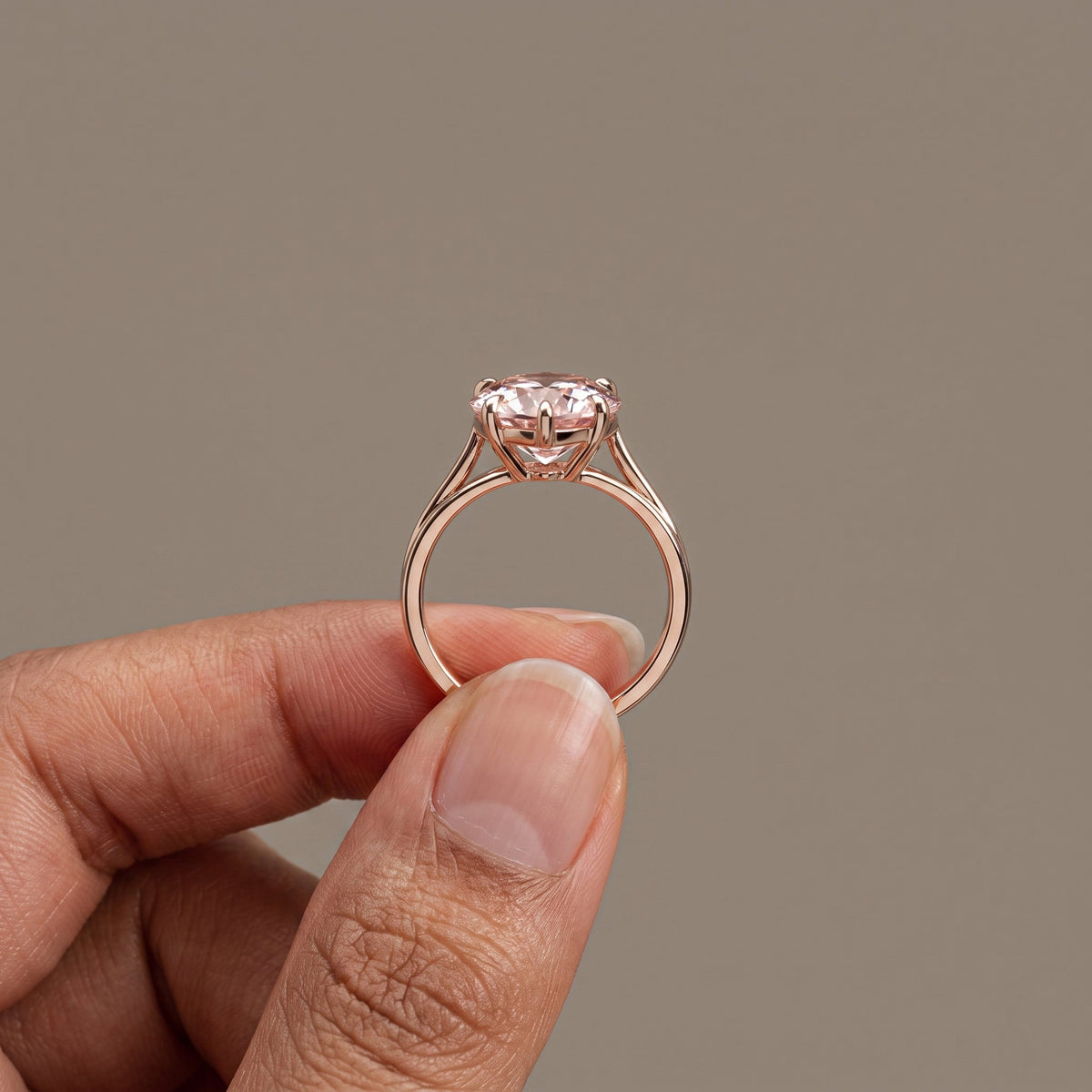 Rose Gold Pear Cut Moissanite Engagement Ring