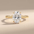 Yellow Gold Oval Cut Moissanite Engagement Ring