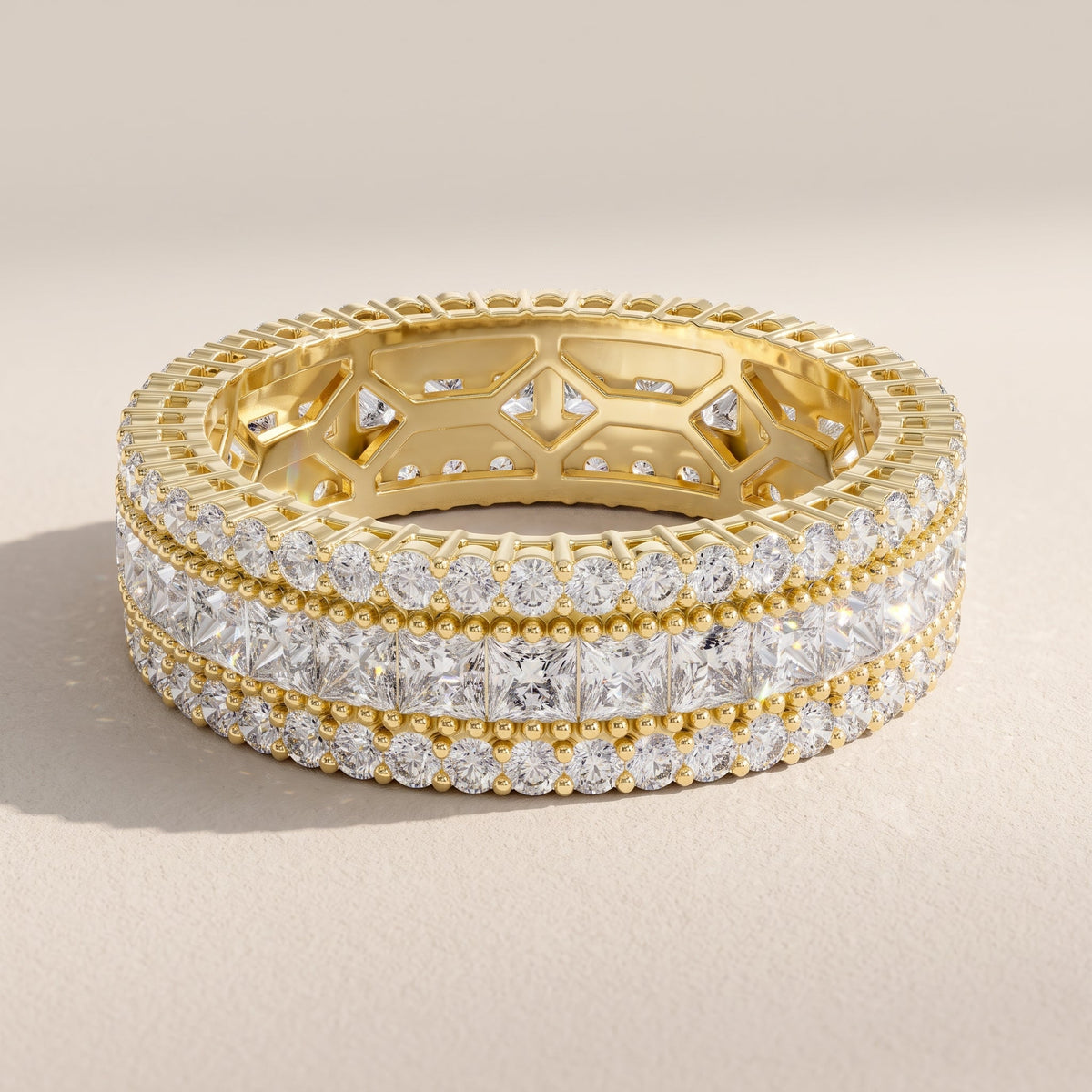 Princess & Round Cut Moissanite Eternity Band, view 8