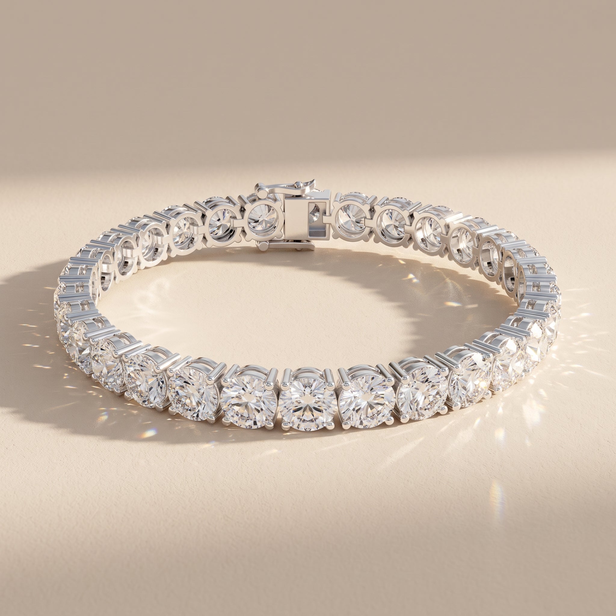 White Gold Round Moissanite Tennis Bracelet