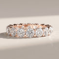 Rose Gold Round Moissanite Eternity Band Ring