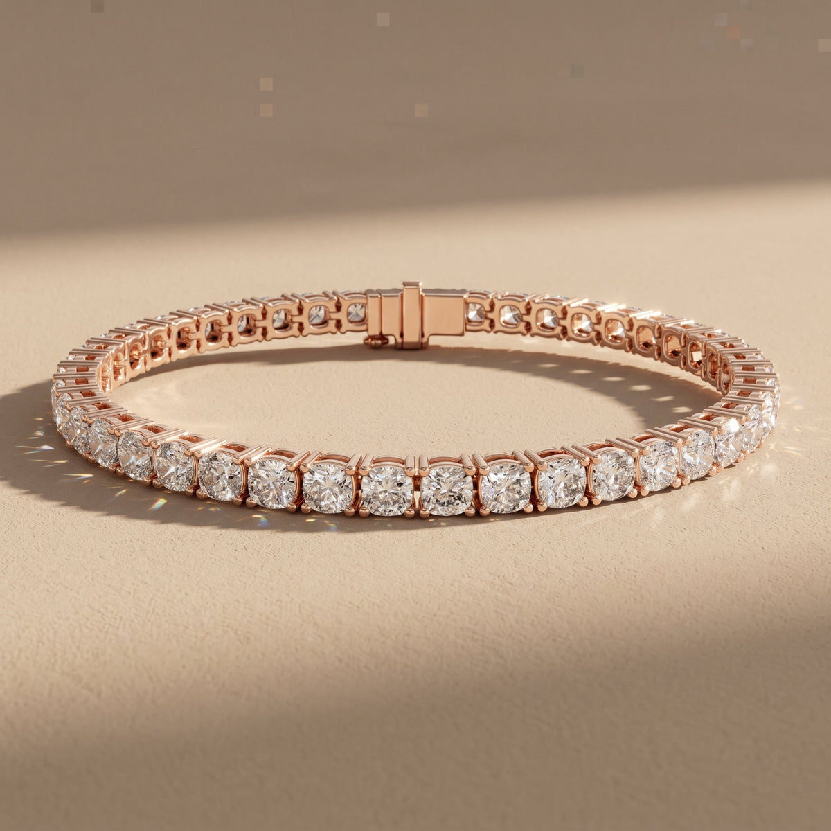 Rose Gold Round Moissanite Tennis Bracelet for Timeless Elegance