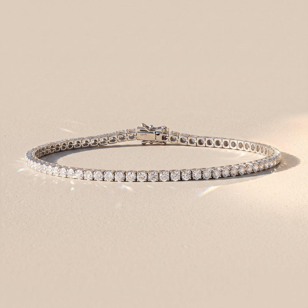 White Gold Round Moissanite Tennis Bracelet