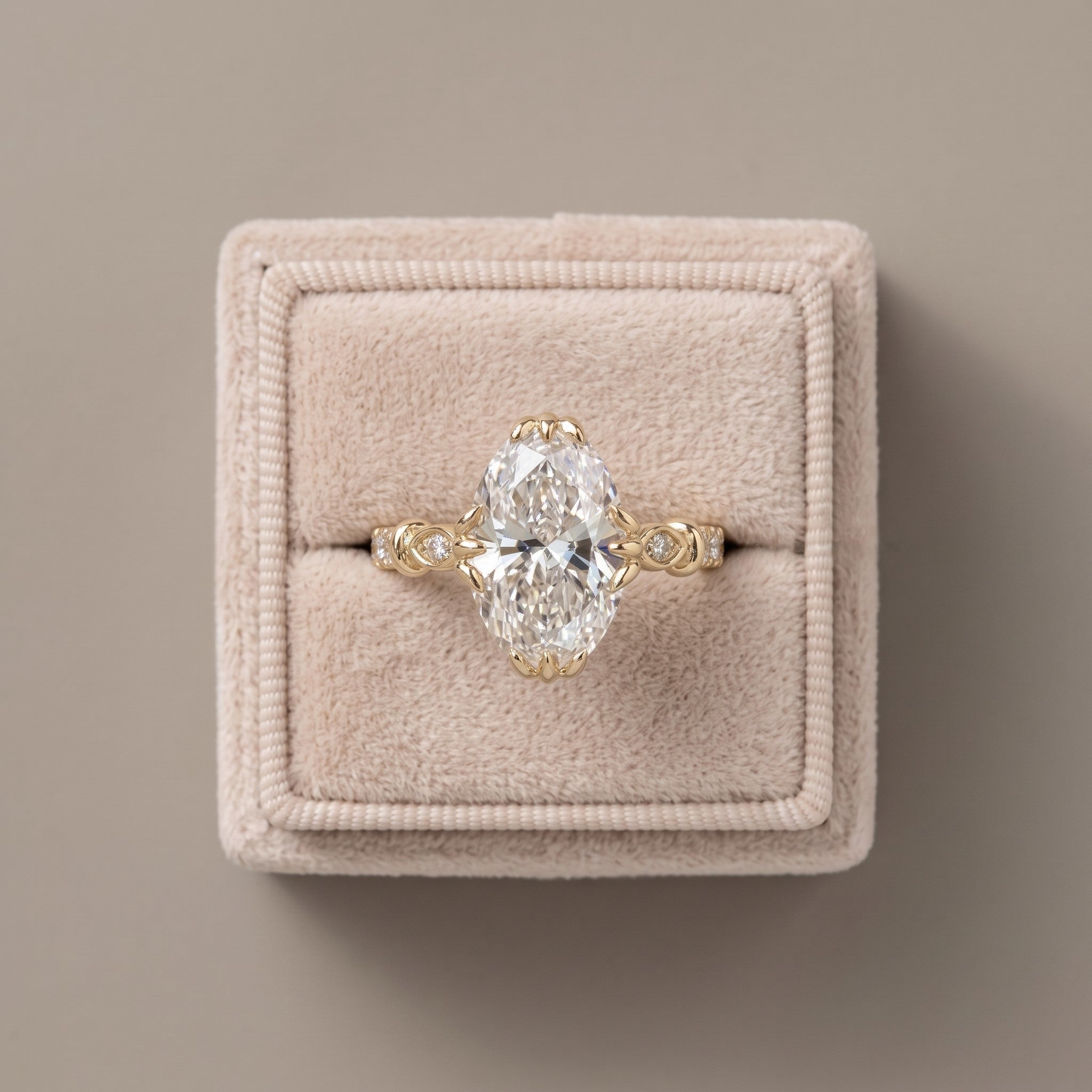 Yellow Gold Oval Moissanite Engagement Ring