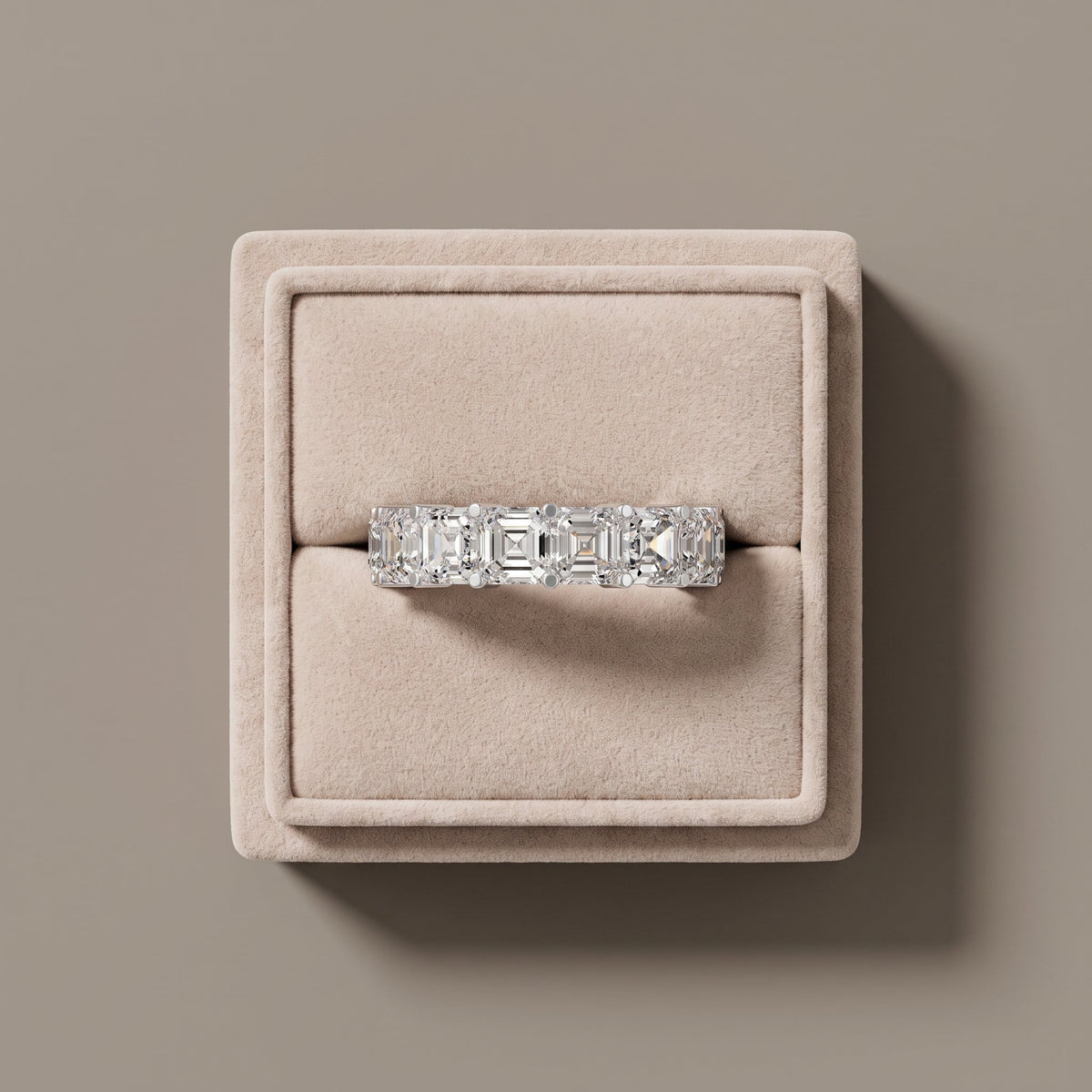 Asscher Cut Moissanite Eternity Band Ring, view 7