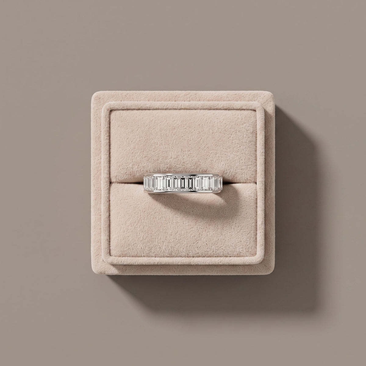 Baguette Cut Moissanite Eternity Band Ring, view 7
