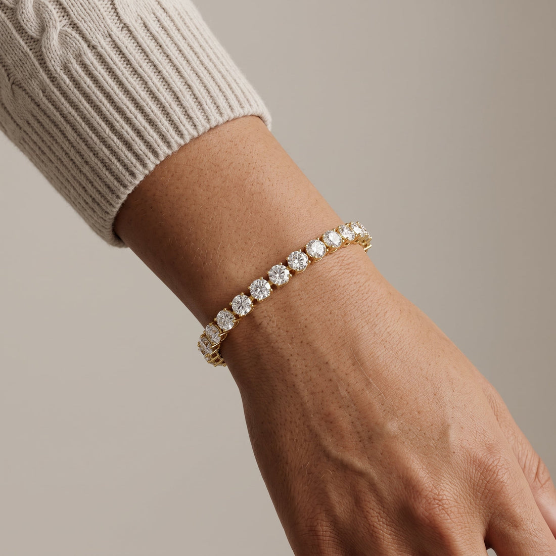 Yellow Gold Round Tennis Bracelet