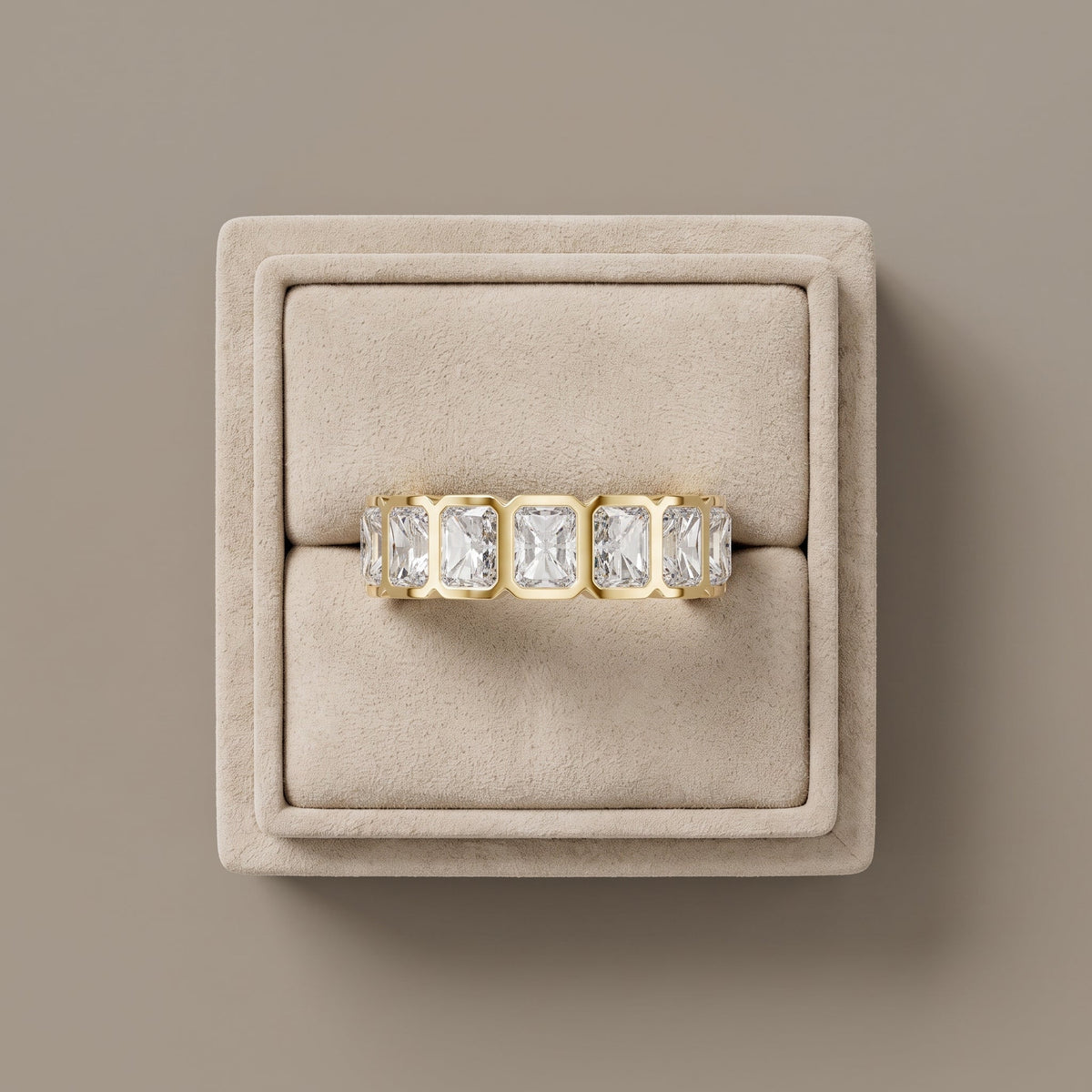 Radiant Cut Moissanite Eternity Band Ring, view 7