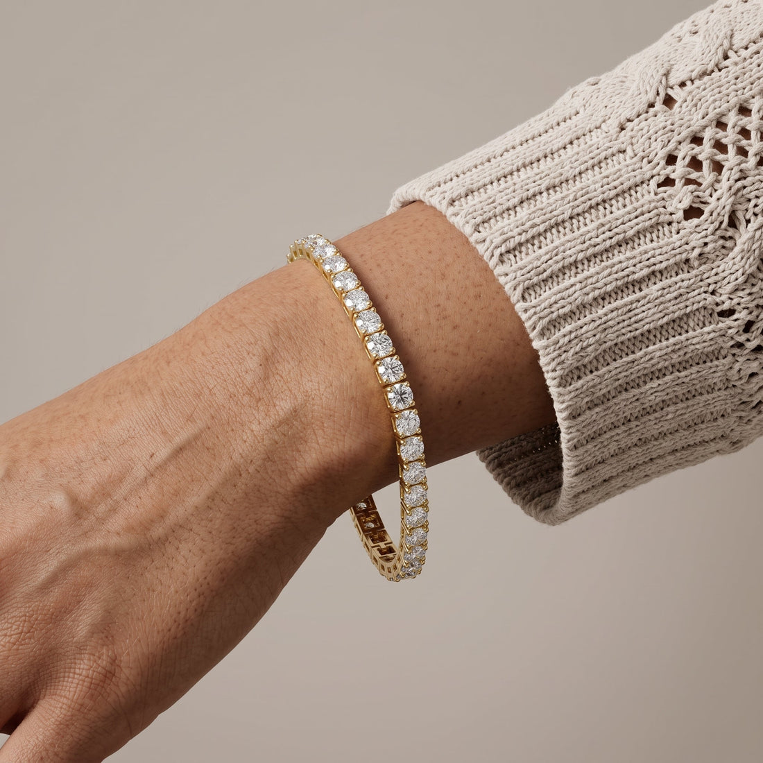 Yellow Gold Round Tennis Bracelet