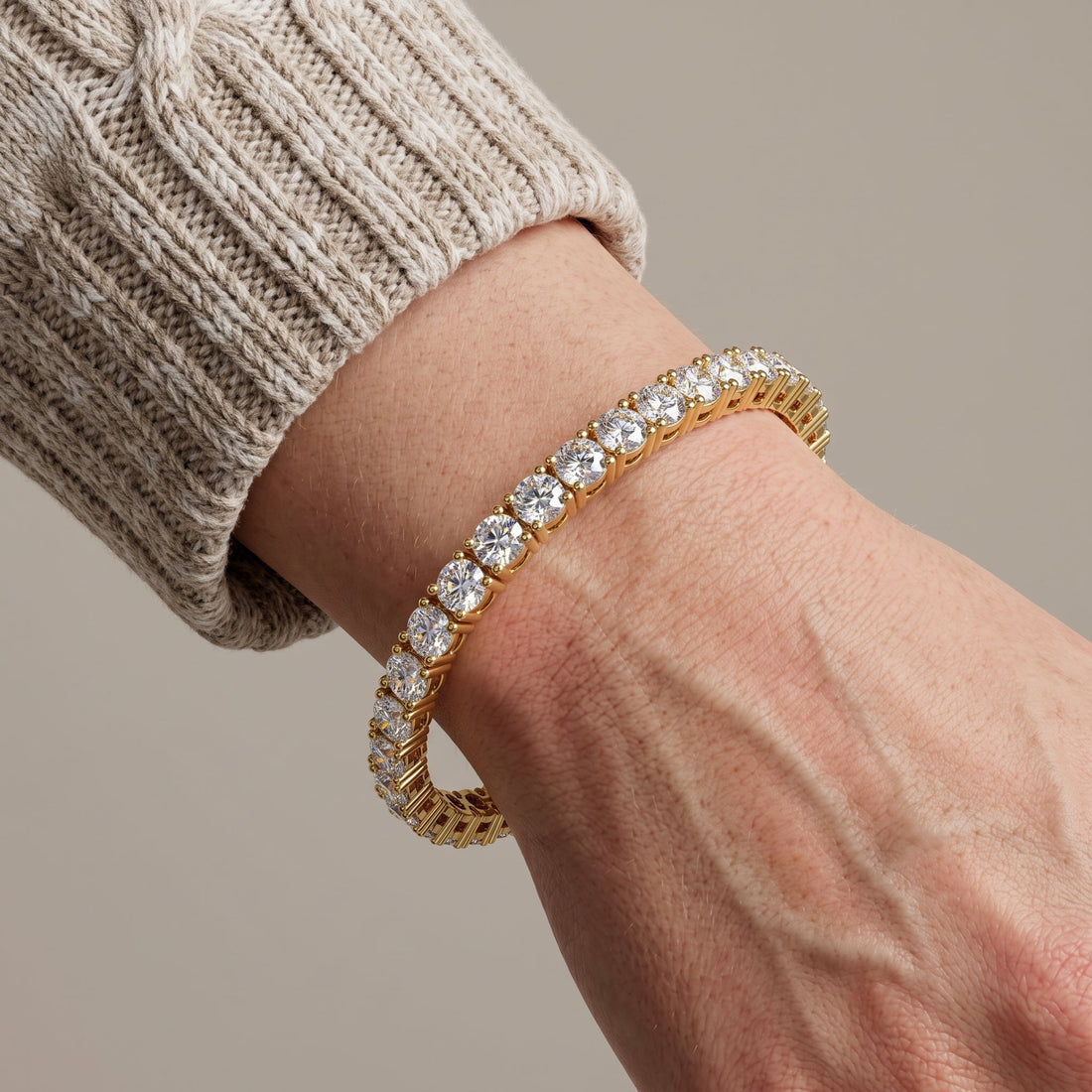 Yellow Gold Round Tennis Bracelet