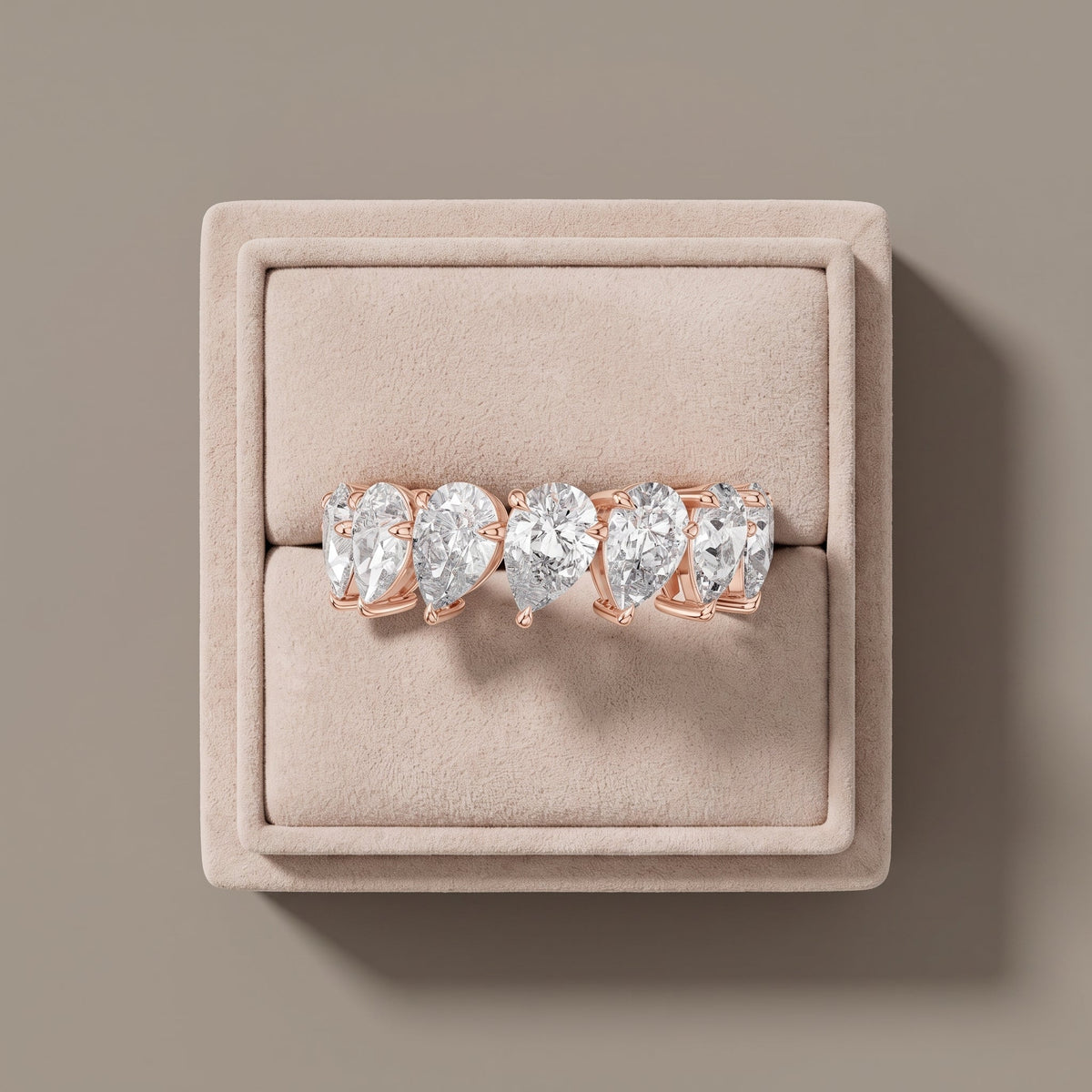 Pear Cut Moissanite Eternity Band Ring, view 7