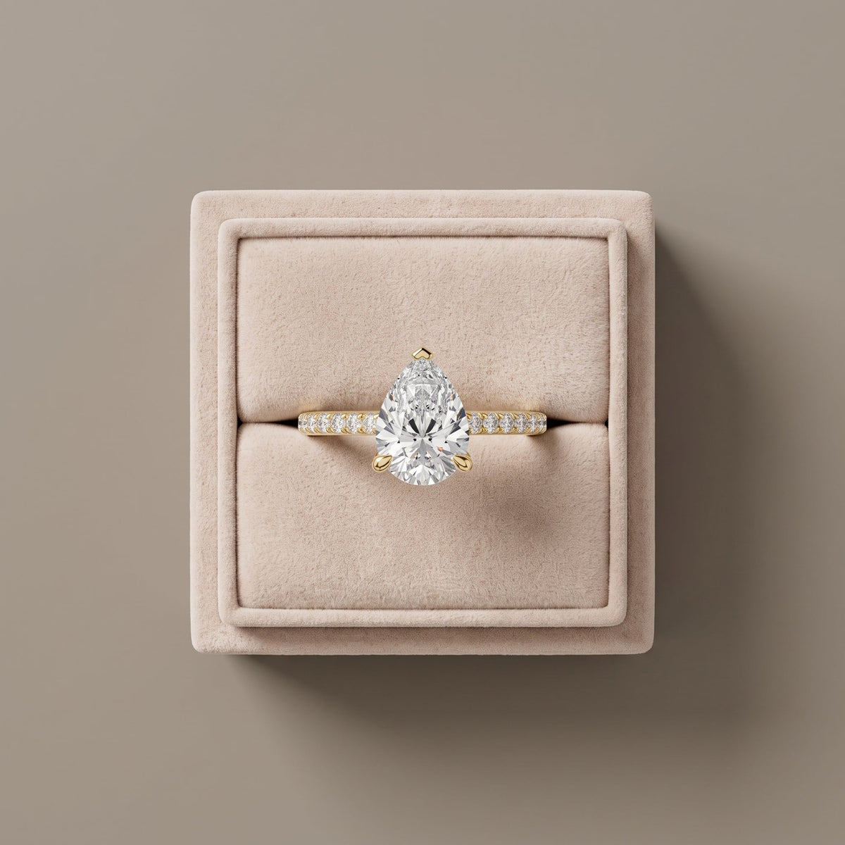 Pear And Round Cut Brilliant Moissanite VVS1 Eternity Engagement Ring